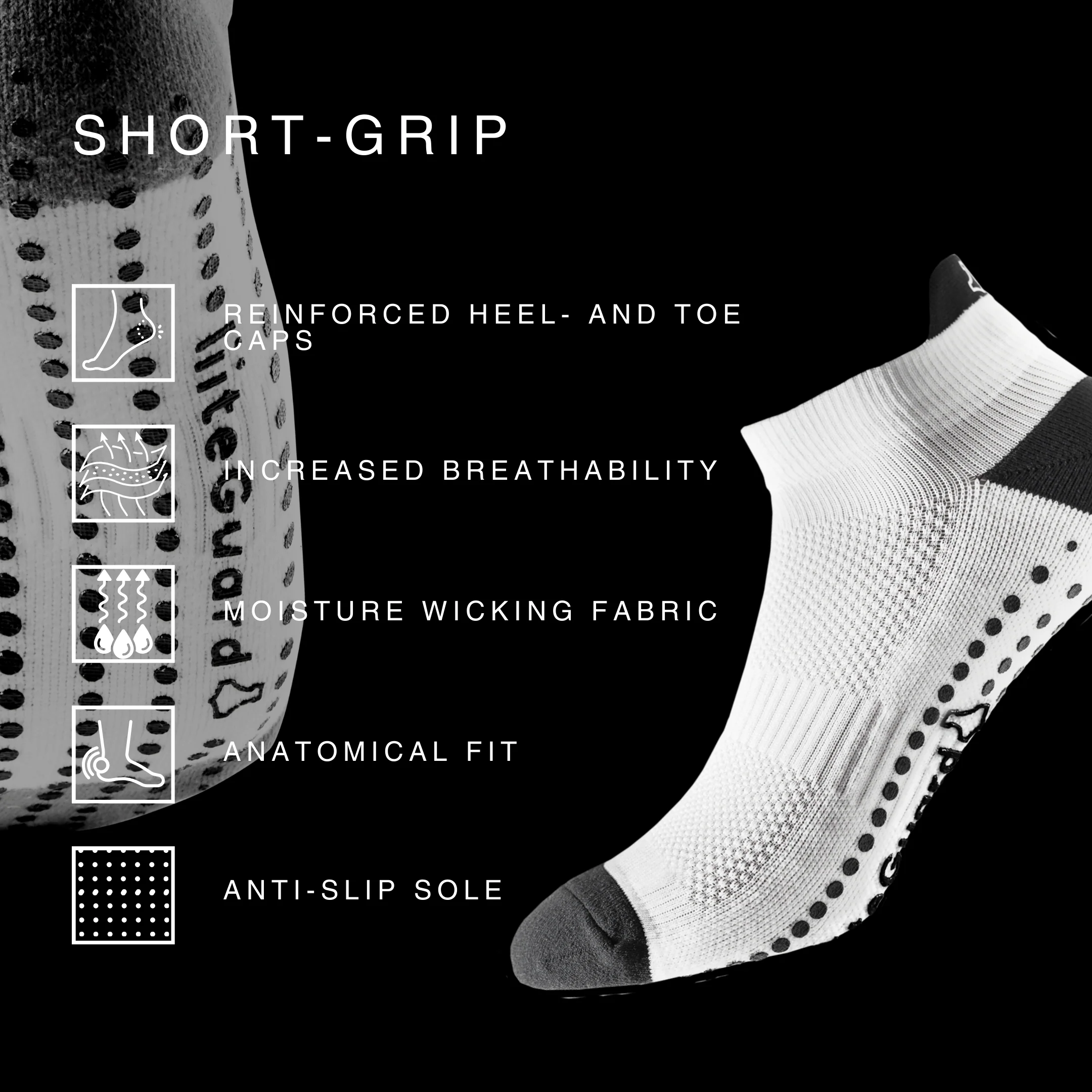 SHORT-GRIP SOCK - WHITE - Image 5